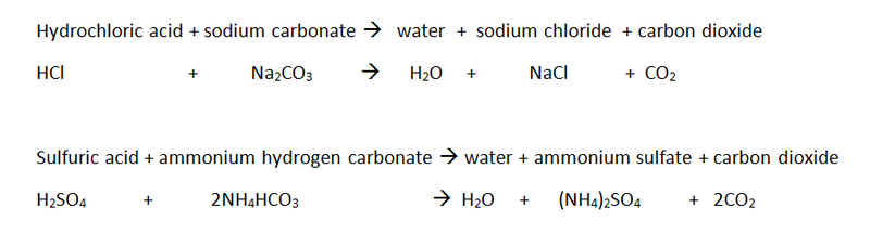 what is the word equation for calcium carbonate and hydrochloric
